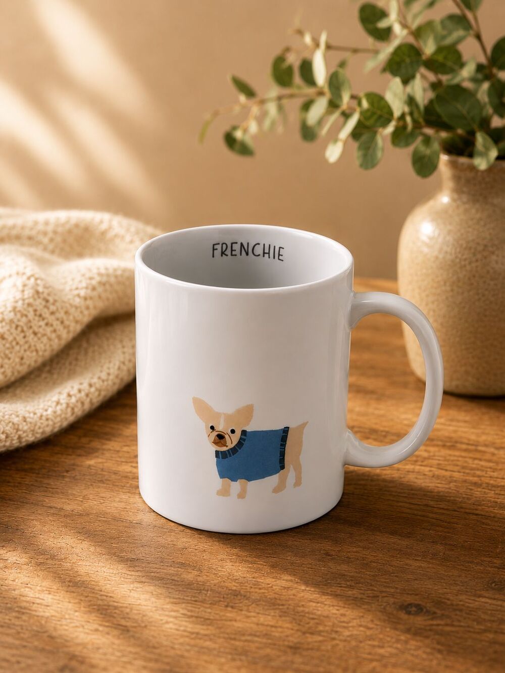 French Bulldog Coffee Mug White Ceramic Frenchie Mug Dog Lover Gift Cute Mug